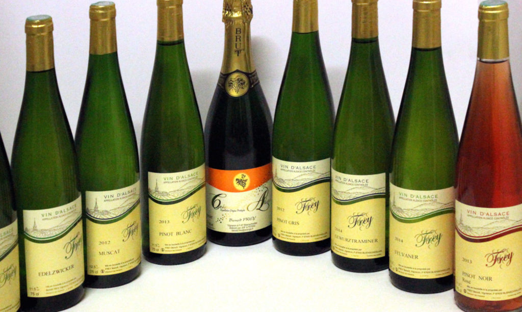 bouteilles Frey en arc de cercle